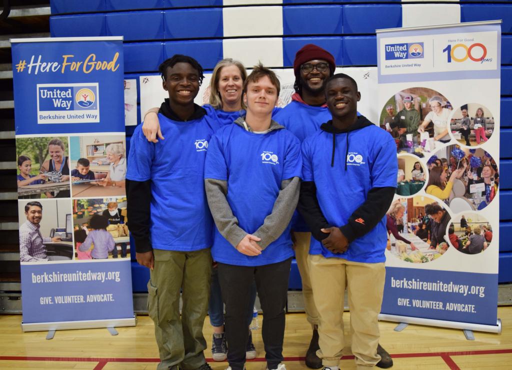 Team Pittsfield High School students with Stacey Carver